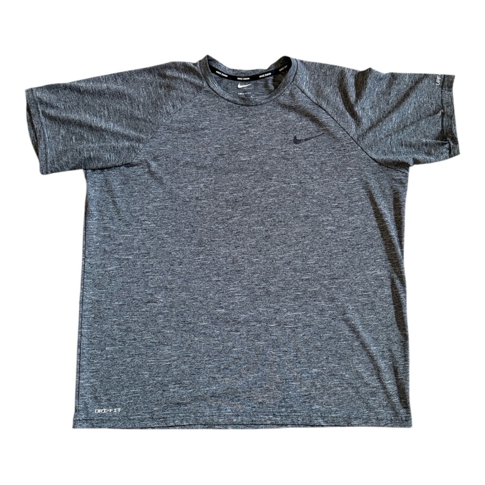 Nike Swim Heather Gray Men's Short Sleeve Tee Dri-Fit UPF 40+ Size L - Picture 6 of 12